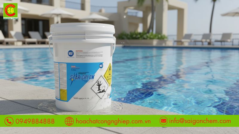 Chlorine Nhật gi&uacute;p diệt khuẩn, giữ nước hồ bơi lu&ocirc;n sạch